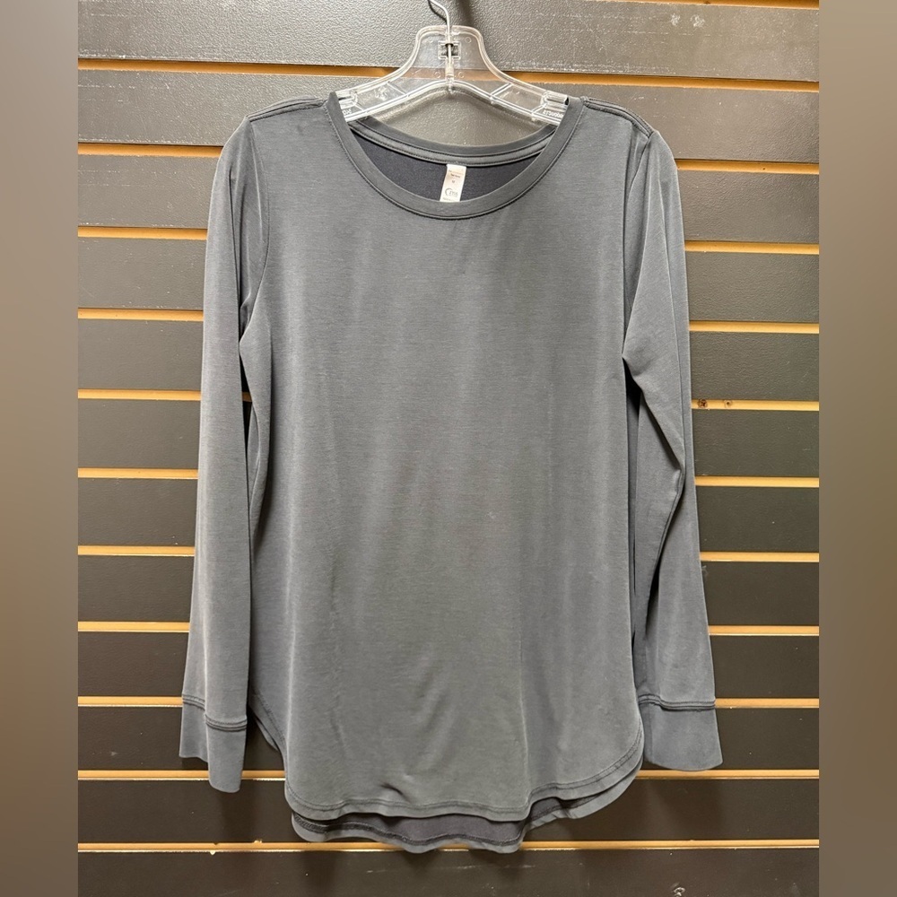 Zyia Active Charcoal Long Sleeve Modal Top M